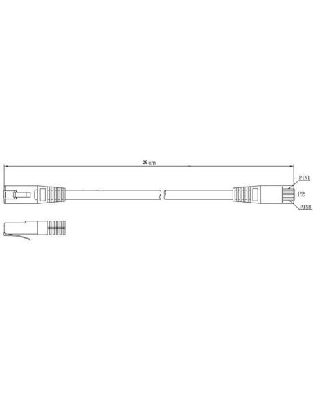 PATCHCORD KAT5E FTP 0,25M SZARY