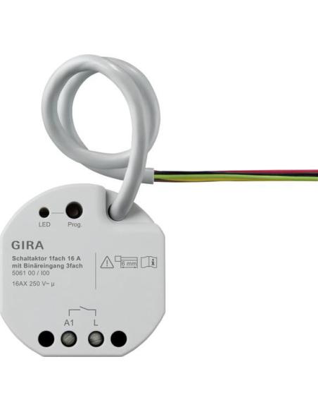 GIRA aktor przekaźnikowy 1x 16 A PT wejście bin. 3x KNX 506100