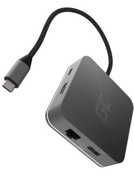 Hub USB 6w1 Green Cell USB-C AK61