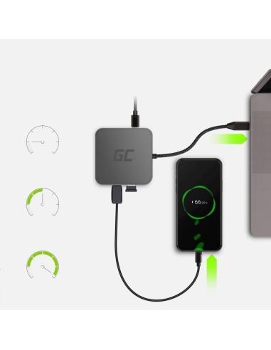 Hub USB 6w1 Green Cell USB-C AK61