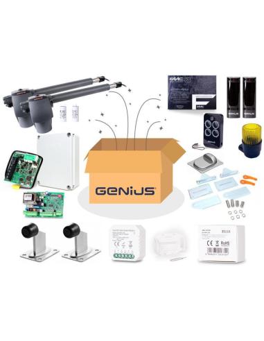 Zestaw Genius G-Bat 400 do bram 8m dwuskrzydłowych (lampa + stopka + odboje + moduł Wi-Fi)