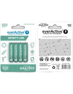 Akumulatorki AAA / R03 Ni-MH everActive 550mAh Infinity Line 3000 cykli (blister 4 szt.) 2