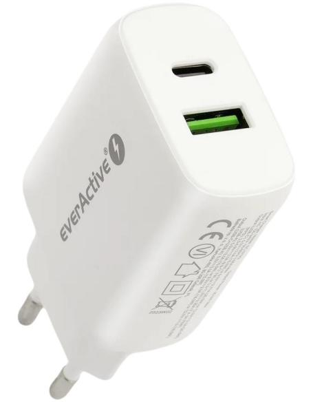 ŁADOWARKA SIECIOWA everActive SC-370Q 25W 1xUSB-C 1xUSB-A PD PPS