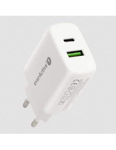 ŁADOWARKA SIECIOWA everActive SC-370Q 25W 1xUSB-C 1xUSB-A PD PPS