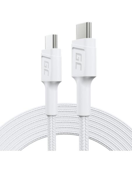KABEL USB-C / USB-C Green Cell POWERSTREAM 200cm BIAŁY PD 60W ULTRA CHARGE QUICK CHARGE 3.0