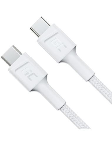KABEL USB-C / USB-C Green Cell POWERSTREAM 200cm BIAŁY PD 60W ULTRA CHARGE QUICK CHARGE 3.0