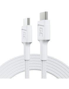 KABEL USB-C / USB-C Green Cell POWERSTREAM 30cm BIAŁY PD 60W ULTRA CHARGE QUICK CHARGE 3.0