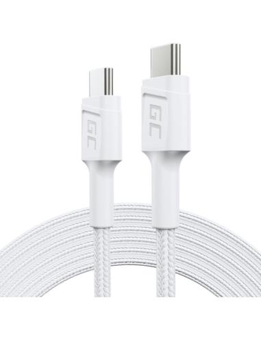 KABEL USB-C / USB-C Green Cell POWERSTREAM 30cm BIAŁY PD 60W ULTRA CHARGE QUICK CHARGE 3.0