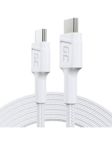 KABEL USB-C / USB-C Green Cell POWERSTREAM 30cm BIAŁY PD 60W ULTRA CHARGE QUICK CHARGE 3.0