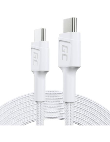 KABEL USB-C / USB-C Green Cell POWERSTREAM 30cm BIAŁY PD 60W ULTRA CHARGE QUICK CHARGE 3.0