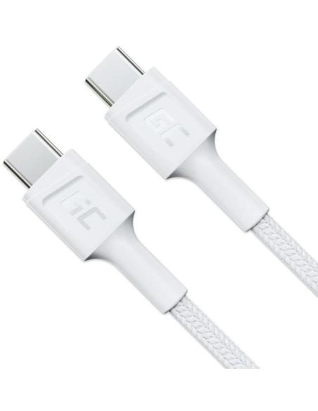 KABEL USB-C / USB-C Green Cell POWERSTREAM 30cm BIAŁY PD 60W ULTRA CHARGE QUICK CHARGE 3.0