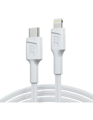 KABEL USB-C / LIGHTHING Green Cell POWERSTREAM 100cm BIAŁY PD APPLE IPHONE