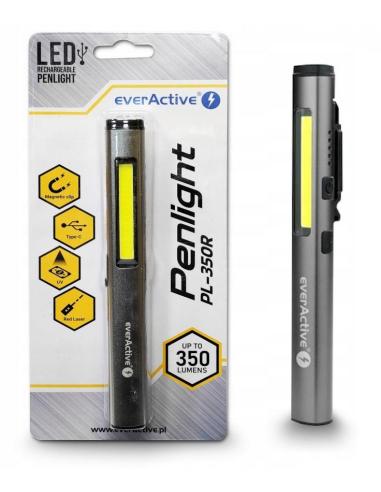 Latarka warsztatowa inspekcyjna COB LED UV Laser everActive PL-350R 350 lumenów IP54 z magnesem