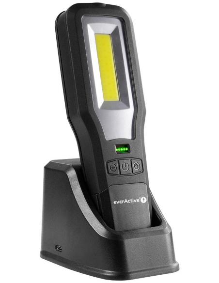 Latarka warsztatowa inspekcyjna COB LED everActive WL-600R 10W 550 lumenów IP54 z magnesem powerbank
