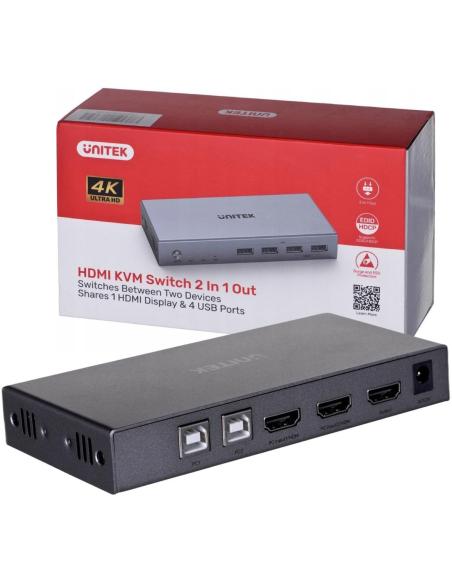 Unitek V307A przełącznik KVM 4K HDMI 2.0 2w1
