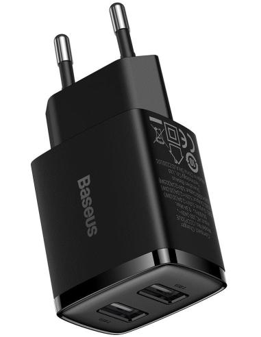 ŁADOWARKA SIECIOWA Baseus Compact Charger CCXJ010201 10.5W 2x USB-A CZARNA