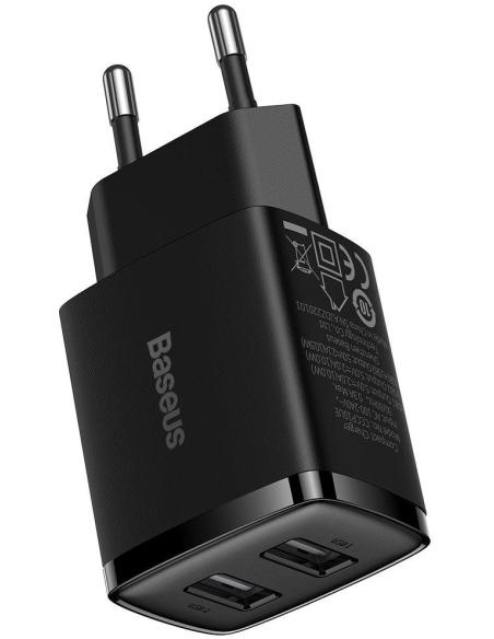 ŁADOWARKA SIECIOWA Baseus Compact Charger CCXJ010201 10.5W 2x USB-A CZARNA