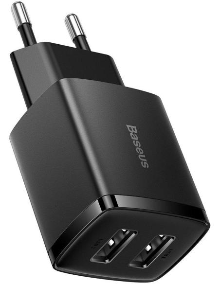 ŁADOWARKA SIECIOWA Baseus Compact Charger CCXJ010201 10.5W 2x USB-A CZARNA
