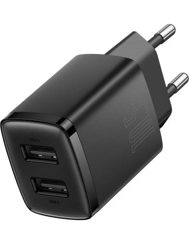 ŁADOWARKA SIECIOWA Baseus Compact Charger CCXJ010201 10.5W 2x USB-A CZARNA