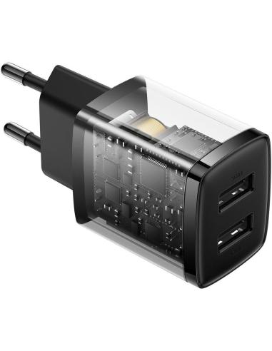 ŁADOWARKA SIECIOWA Baseus Compact Charger CCXJ010201 10.5W 2x USB-A CZARNA