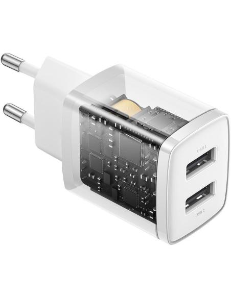 ŁADOWARKA SIECIOWA Baseus Compact Charger CCXJ010202 10.5W 2x USB-A BIAŁA