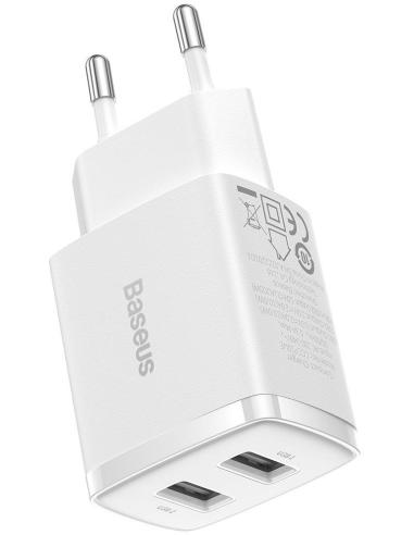 ŁADOWARKA SIECIOWA Baseus Compact Charger CCXJ010202 10.5W 2x USB-A BIAŁA