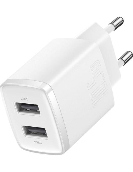 ŁADOWARKA SIECIOWA Baseus Compact Charger CCXJ010202 10.5W 2x USB-A BIAŁA