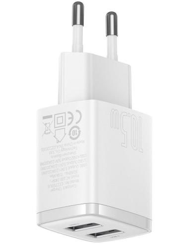 ŁADOWARKA SIECIOWA Baseus Compact Charger CCXJ010202 10.5W 2x USB-A BIAŁA