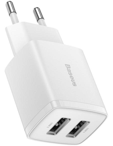 ŁADOWARKA SIECIOWA Baseus Compact Charger CCXJ010202 10.5W 2x USB-A BIAŁA