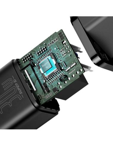 ŁADOWARKA SIECIOWA Baseus Super Si Quick Charger 1C CCSUP-J01 30W 1x USB-C PD 3.0 QC 3.0 CZARNA