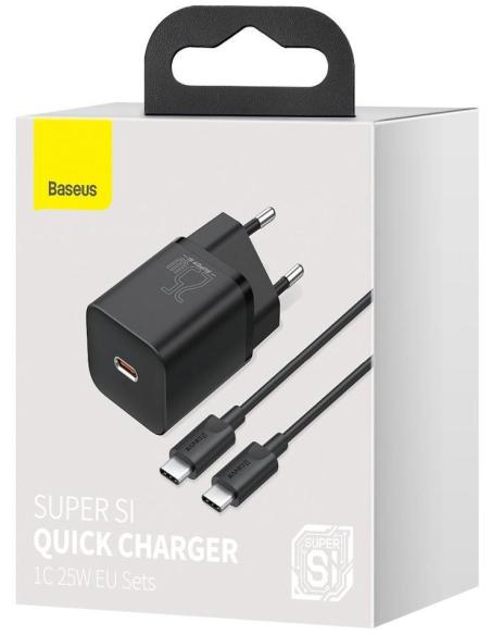 ŁADOWARKA SIECIOWA Baseus Super Si Quick Charger 1C TZCCSUP-L01 25W 1x USB-C PD 3.0 QC 3.0 + KABEL
