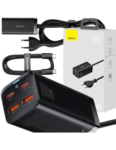 ŁADOWARKA SIECIOWA Baseus GaN 3 Pro Desktop Charger CCGP000101 100W 2x USB-A 2x USB-C PD 3.0 QC 4.0+
