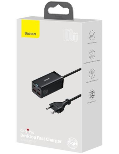 ŁADOWARKA SIECIOWA Baseus GaN 3 Pro Desktop Charger CCGP000101 100W 2x USB-A 2x USB-C PD 3.0 QC 4.0+