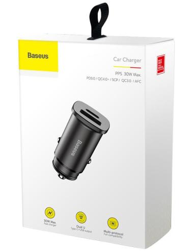 ŁADOWARKA SAMOCHODOWA Baseus Square CCALL-AS01 30W 5A 1x USB-A 1x USB-C QC 4.0+