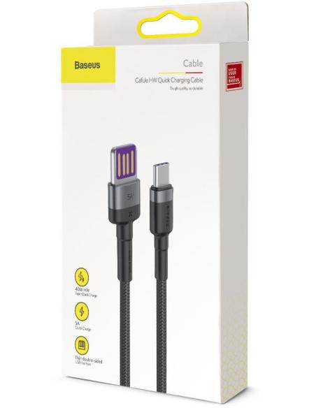 KABEL USB-A / USB-C Baseus Cafule CATKLF-PG1 100cm SuperCharge 40W 5A QC 3.0 W OPLOCIE