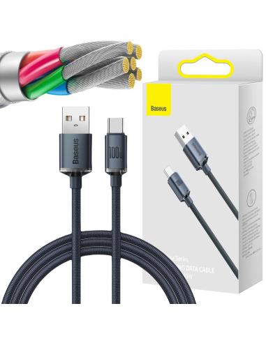 KABEL USB-A / USB-C Baseus Crystal CAJY000401 120cm 100W 6A QC 3.0 W OPLOCIE PREMIUM