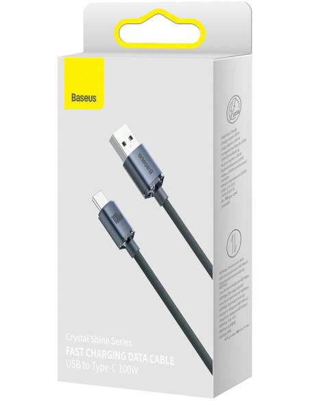 KABEL USB-A / USB-C Baseus Crystal CAJY000401 120cm 100W 6A QC 3.0 W OPLOCIE PREMIUM