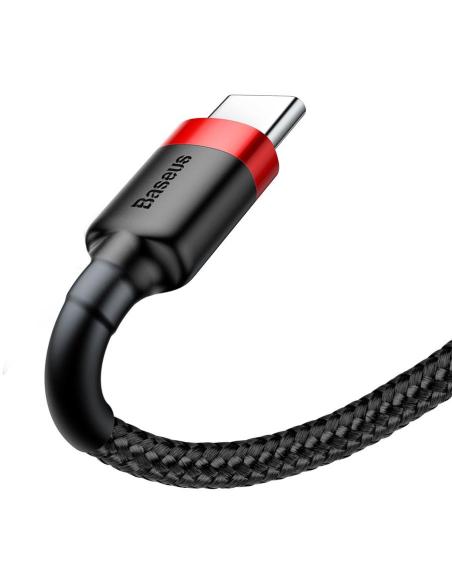 KABEL USB-A / USB-C Baseus Cafule CATKLF-C91 200cm 2A QC 3.0 CZARNO-CZERWONY W OPLOCIE