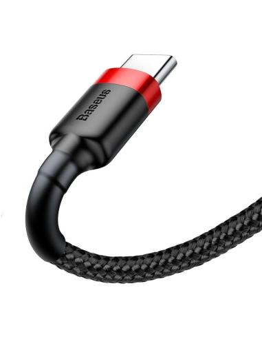 KABEL USB-A / USB-C Baseus Cafule CATKLF-U91 300cm 2A QC 3.0 CZARNO-CZERWONY W OPLOCIE