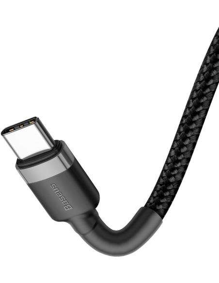 KABEL USB-C / USB-C Baseus Cafule CATKLF-GG1 100cm 60W 3A PD 2.0 QC 3.0 CZARNO-SZARY W OPLOCIE