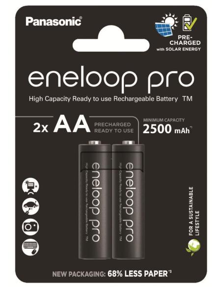 Akumulatorki R6 / AA Panasonic Eneloop PRO 2500mAh Ni-MH BK-3HCDE/2BE (blister 2 szt.)