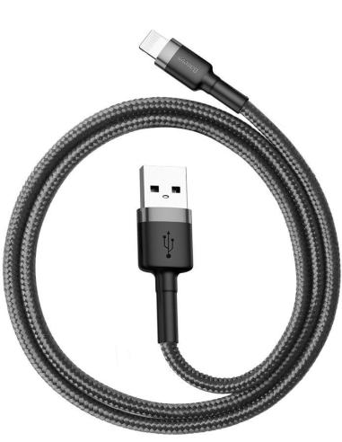 KABEL USB-A / Lightning iPhone Baseus Cafule CALKLF-AG1 50cm Apple 2.4A CZARNO-SZARY W OPLOCIE