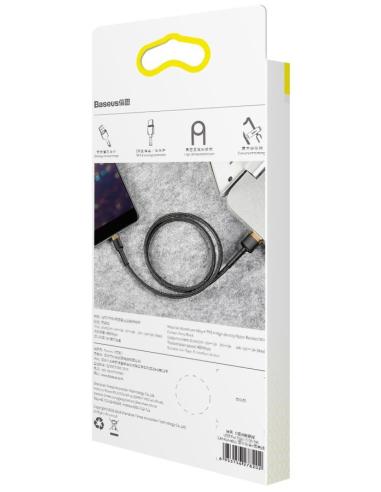 KABEL USB-A / Lightning iPhone Baseus Cafule CALKLF-BV1 100cm Apple 2.4A CZARNO-ZŁOTY W OPLOCIE