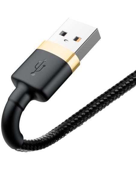 KABEL USB-A / Lightning iPhone Baseus Cafule CALKLF-BV1 100cm Apple 2.4A CZARNO-ZŁOTY W OPLOCIE