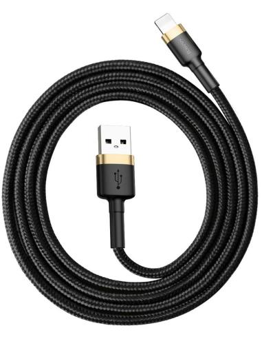 KABEL USB-A / Lightning iPhone Baseus Cafule CALKLF-BV1 100cm Apple 2.4A CZARNO-ZŁOTY W OPLOCIE