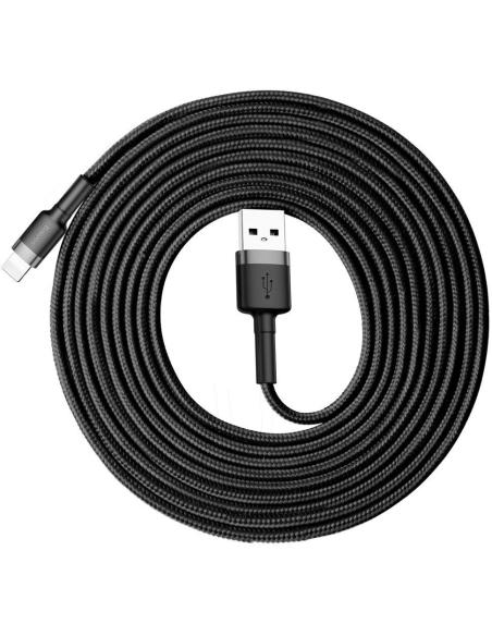 KABEL USB-A / Lightning iPhone Baseus Cafule CALKLF-RG1 300cm Apple 2A CZARNO-SZARY W OPLOCIE