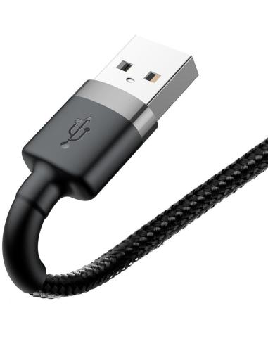 KABEL USB-A / Lightning iPhone Baseus Cafule CALKLF-RG1 300cm Apple 2A CZARNO-SZARY W OPLOCIE