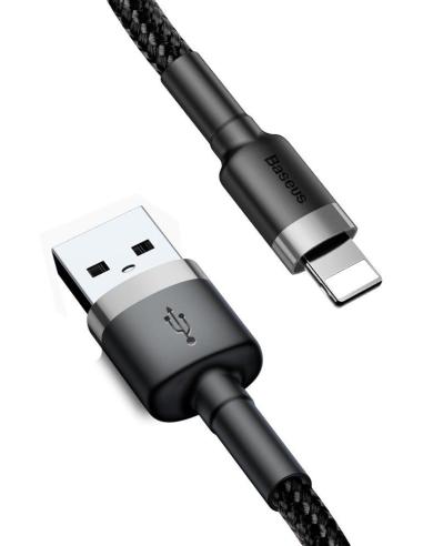 KABEL USB-A / Lightning iPhone Baseus Cafule CALKLF-RG1 300cm Apple 2A CZARNO-SZARY W OPLOCIE