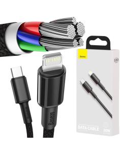 KABEL USB-C / Lightning iPhone Baseus Cafule CATLGD-01 1m 20W PD Quick Charging CZARNY W OPLOCIE