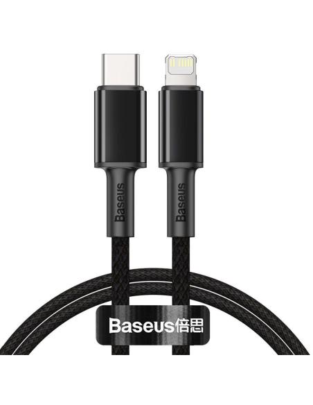 KABEL USB-C / Lightning iPhone Baseus Cafule CATLGD-01 1m 20W PD Quick Charging CZARNY W OPLOCIE